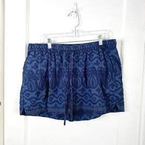 Vineyard Vines Burnout Deep Bat Pull On Shorts Tie Waist Blue Casual Size XL